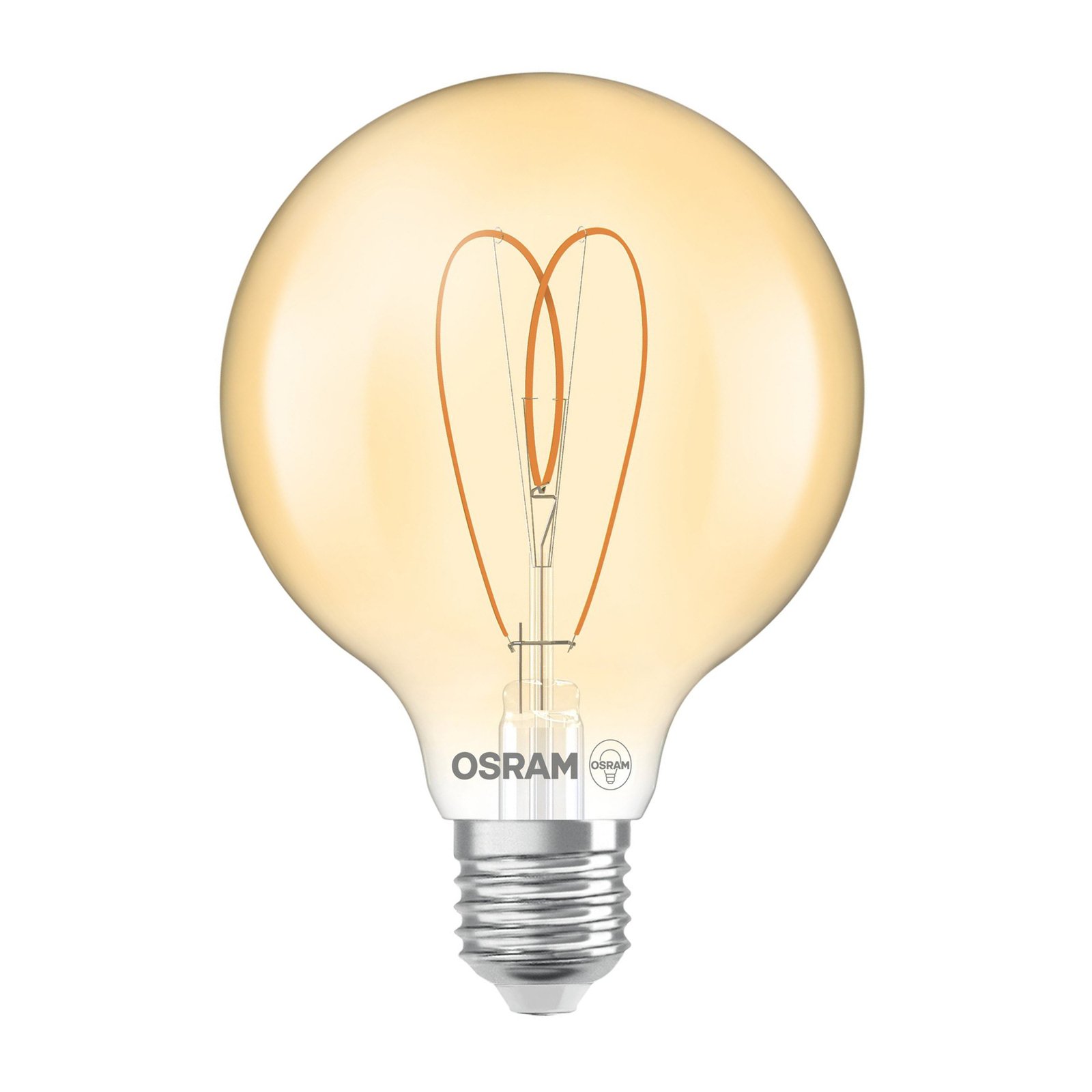 OSRAM LED реколта G95 E27 4,9W 922 сърце нишка злато дим