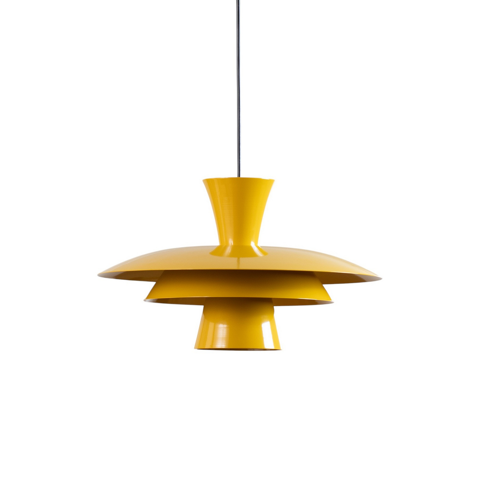 Suspension Plato, jaune moutarde, métal, Ø 38 cm, E27