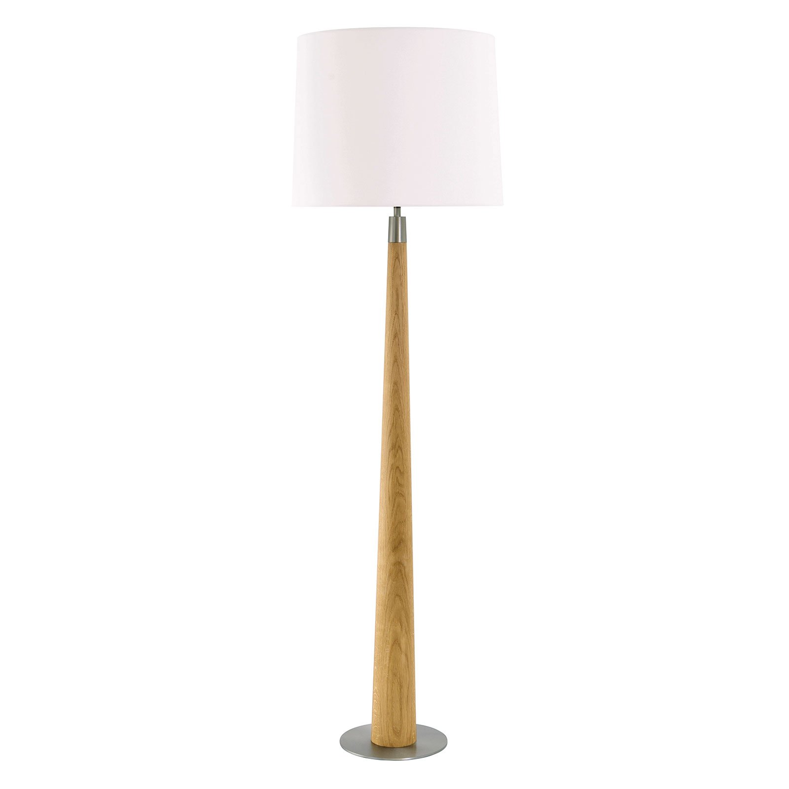 Подова лампа HerzBlut Conico, бяла, маслен дъб