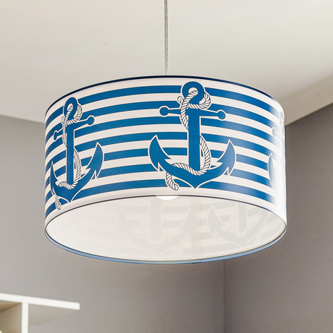 Lampada sospensione Ahoi con stampa ancore