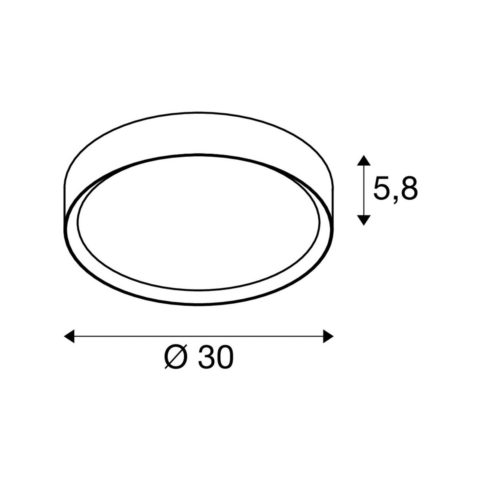 SLV LED ceiling lamp Decona, Ø 30 cm, black, metal, CCT