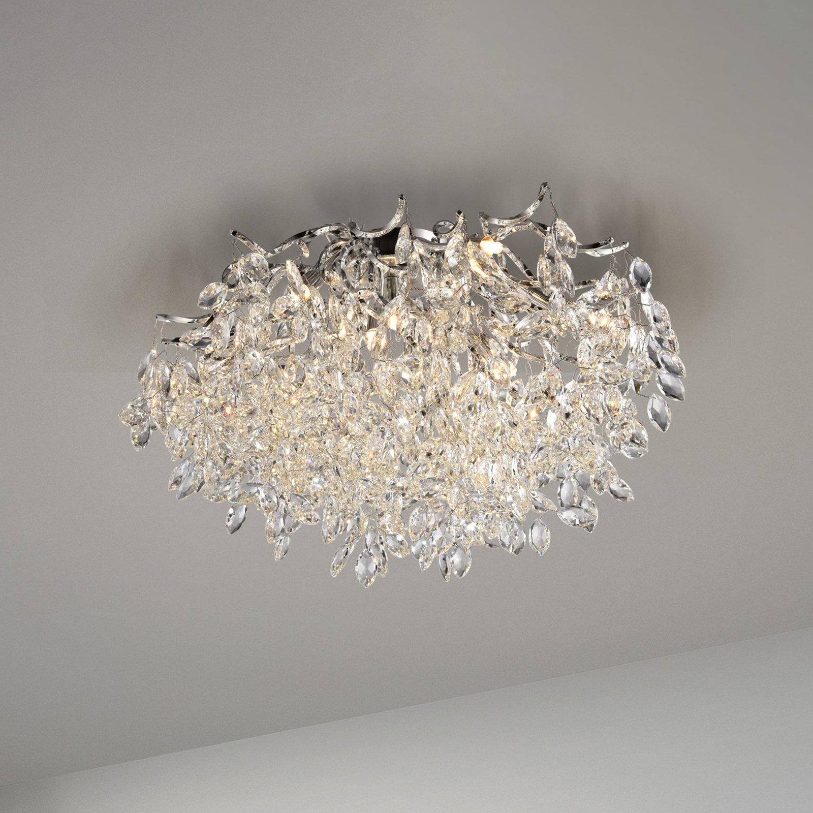 Paul Neuhaus Ricicle plafondlamp, kristallen pendel, Ø 60 cm
