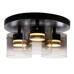 Lampa sufitowa LED Salerno, 2 700 K, 3-pkt. czarna