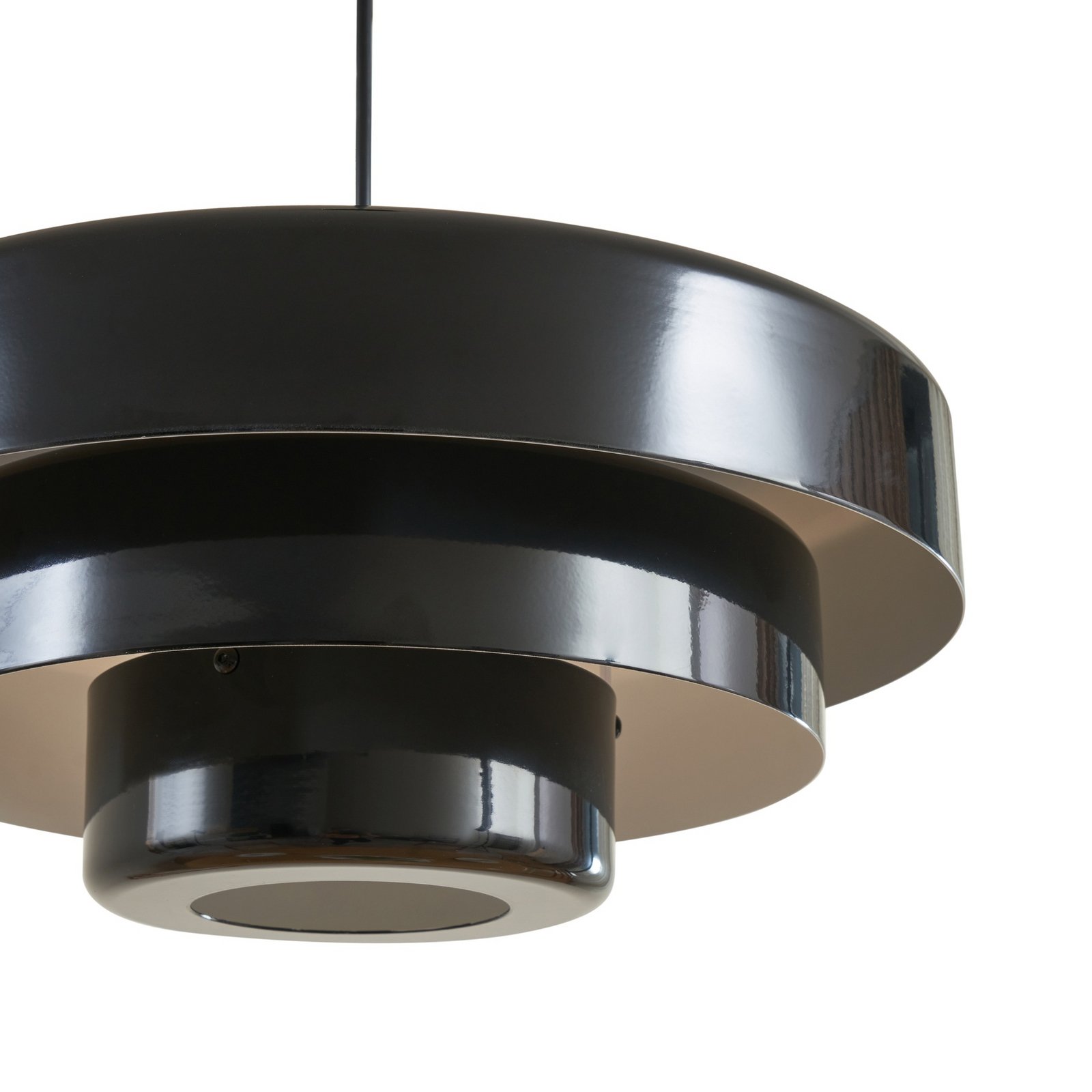 Lindby piekaramā lampa Tivra, melna, Ø 35 cm, metāls, E27