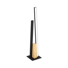 Lampada da tavolo LED Panagria, nera con dettagli in legno