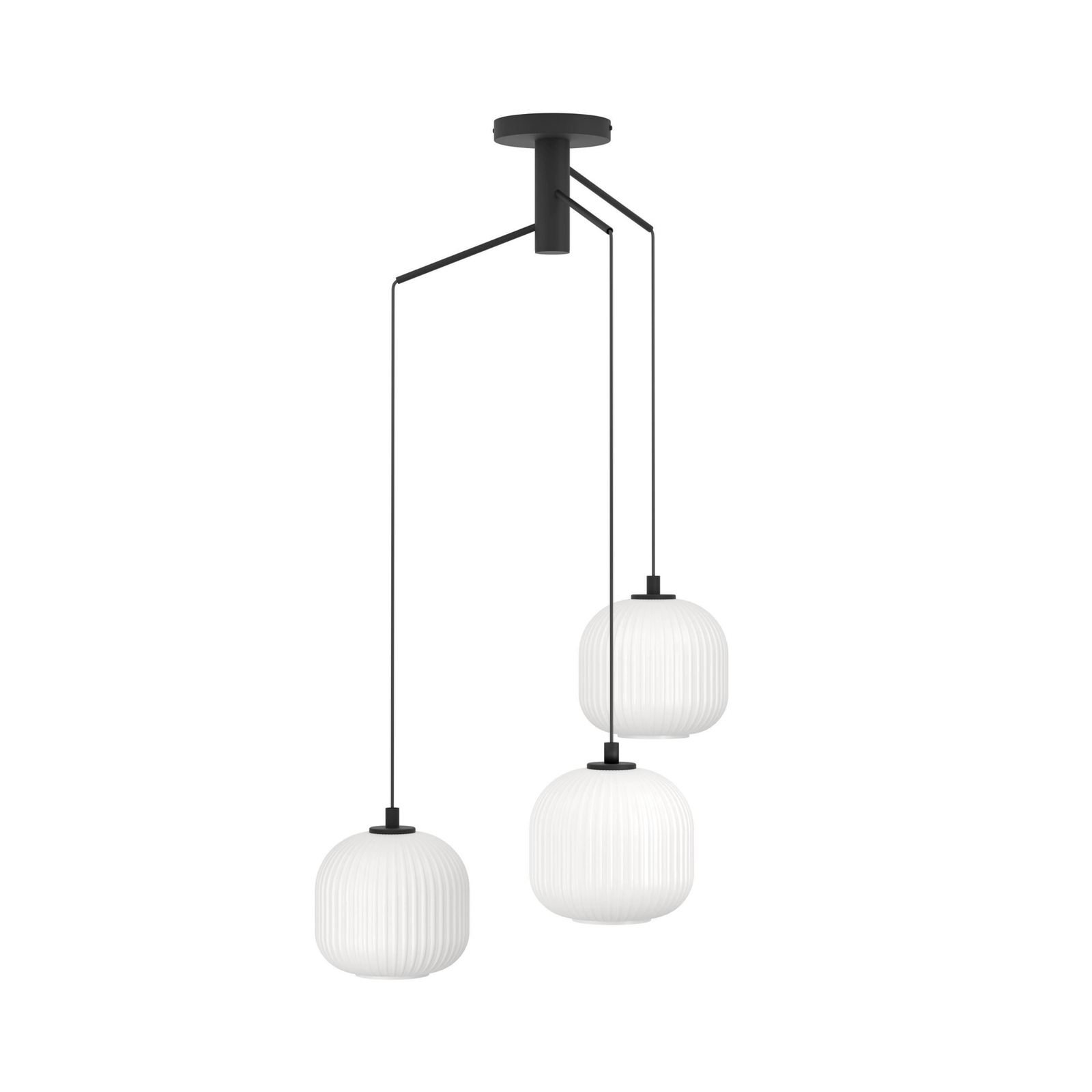 Mantunalle pendant light, Ø 62 cm, black/white, 3-bulb.