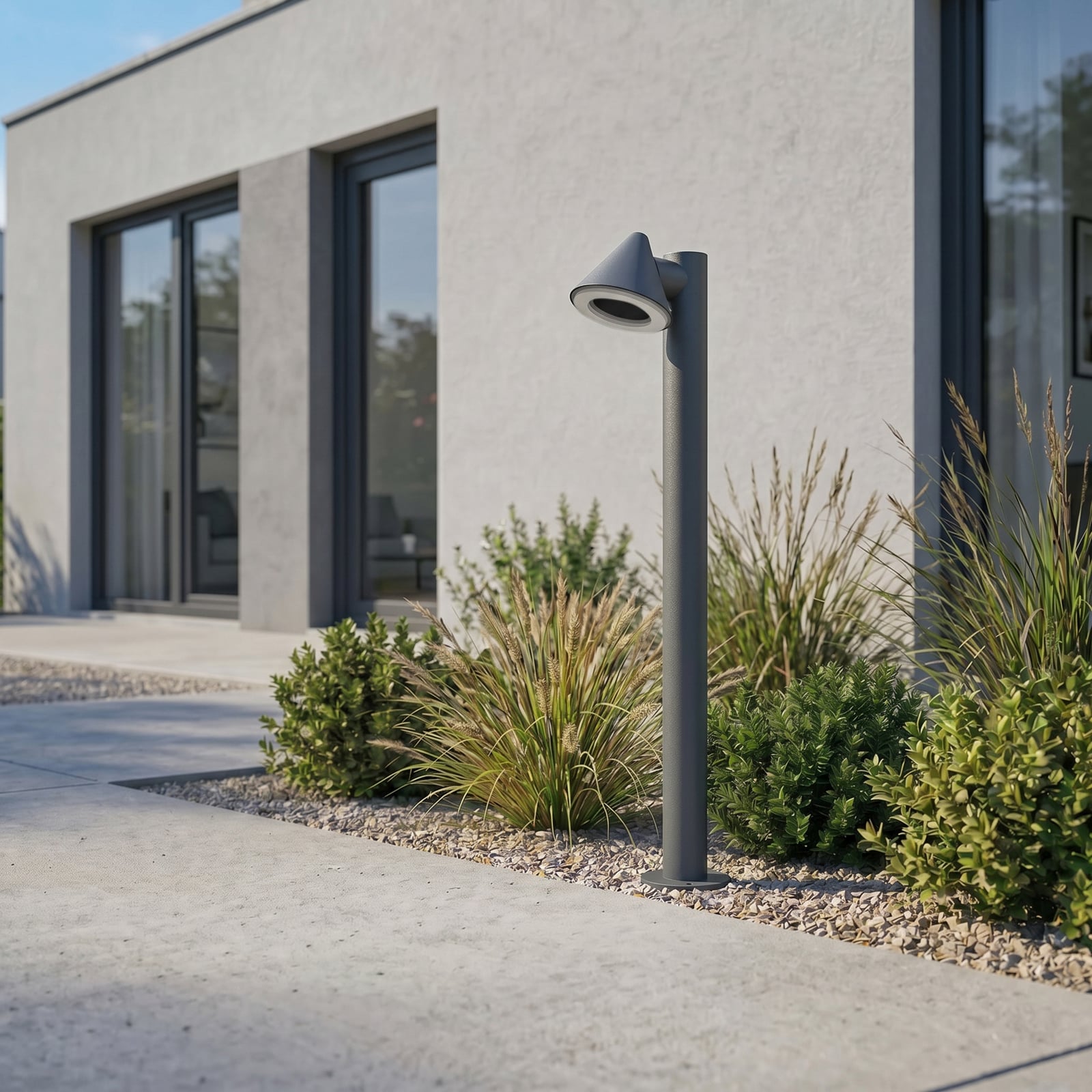 Soran LED ösvény világítás, fém, magasság 100 cm, fekete, IP44 – Lindby