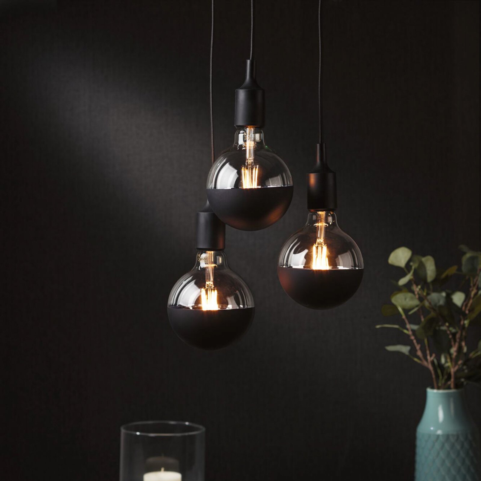 Paulmann Neordic Ketil hanglamp 3-lamps zwart