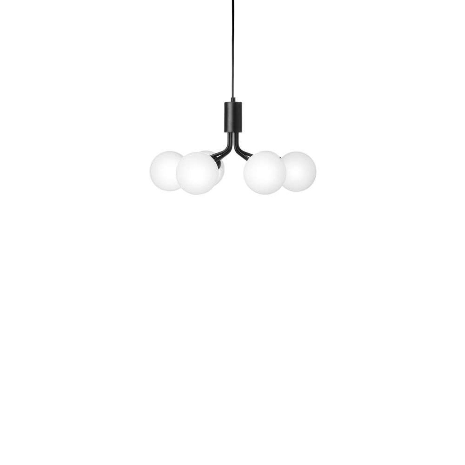 Nuura Pendelleuchte Apiales 6, Ø 50 cm, schwarz/opal