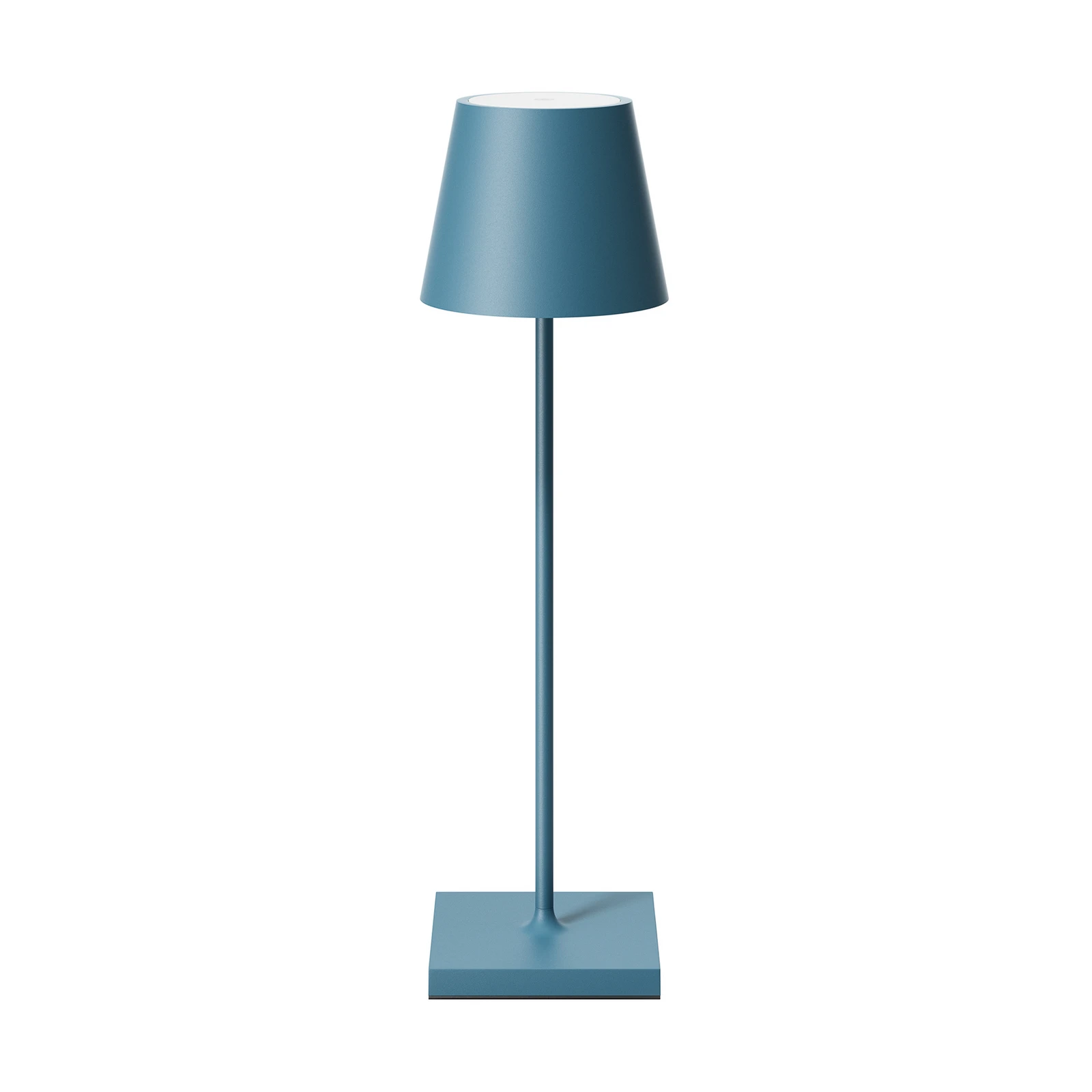 Lâmpada de mesa LED recarregável Nuindie, USB-C, azul, IP54, regulável