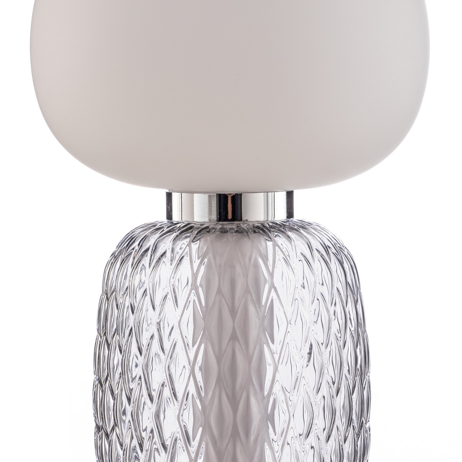 Lucande LED κρεμαστό φωτιστικό Fedra, γυαλί, γκρι/λευκό, Ø 17 cm