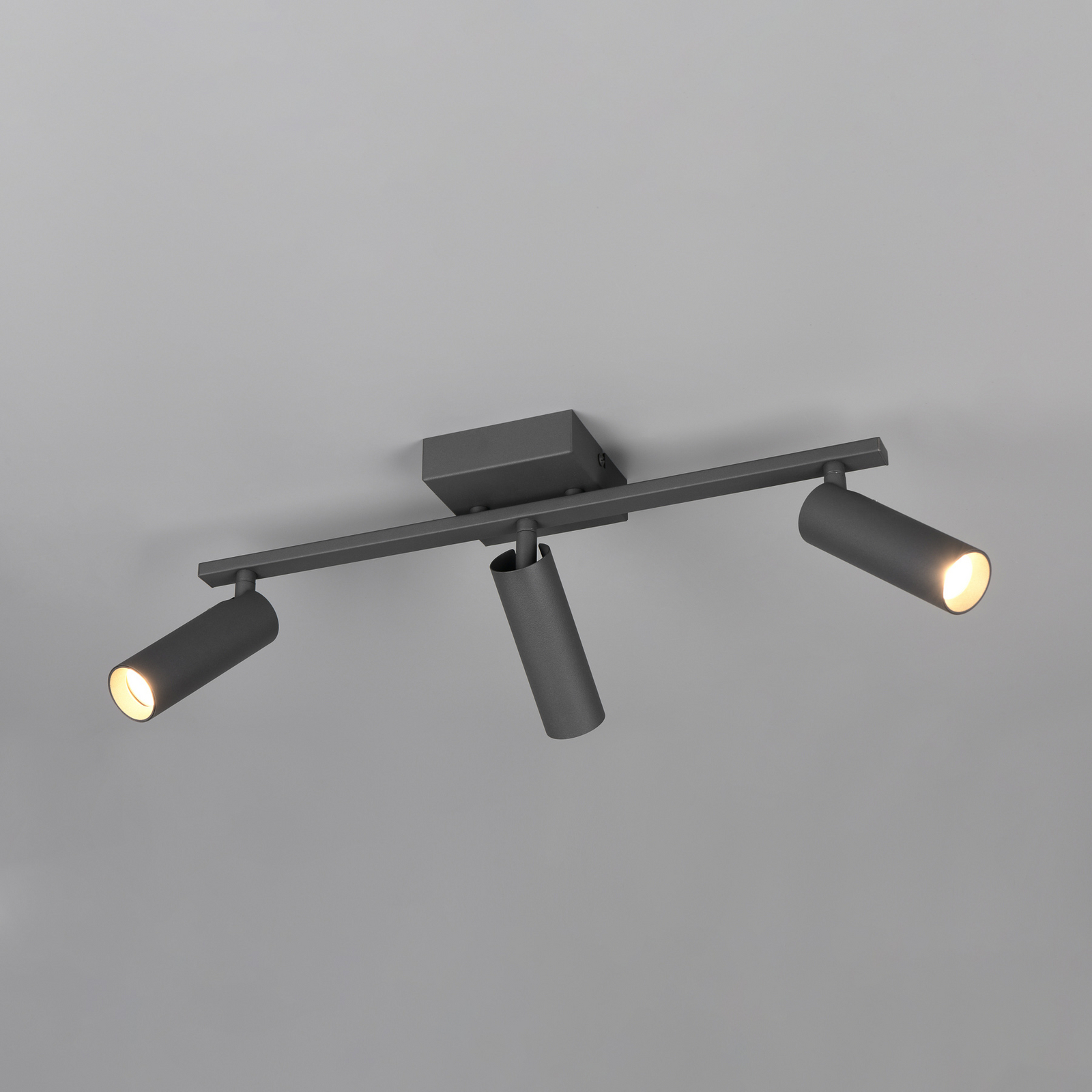 Faretto da soffitto Dara, lunghezza 46 cm, antracite, metallo, a 3 luci. Faretto da soffitto Dara, lunghezza 46 cm, antracite, metallo, a 3 luci.
