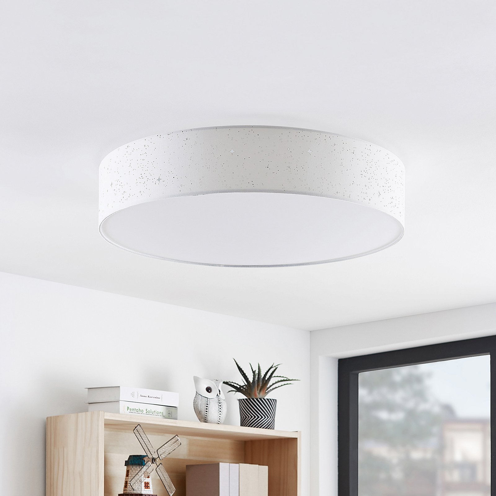 Lindby Ellamina LED-taklampe, 60 cm, hvit