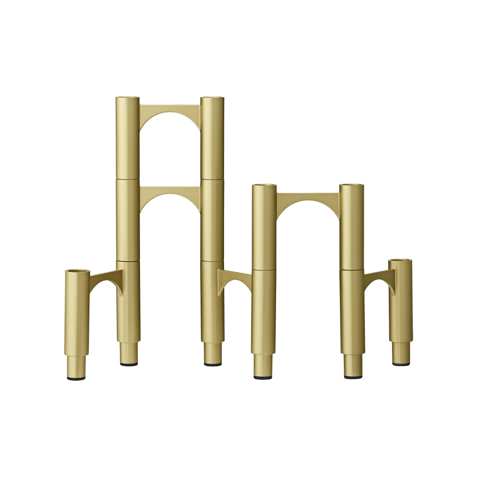 AYTM Compono candle holder, gold, h 12 cm, aluminium, set of 3