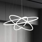 Suspension LED Revolve, 3 lampes, blanc, acrylique, intensité variable