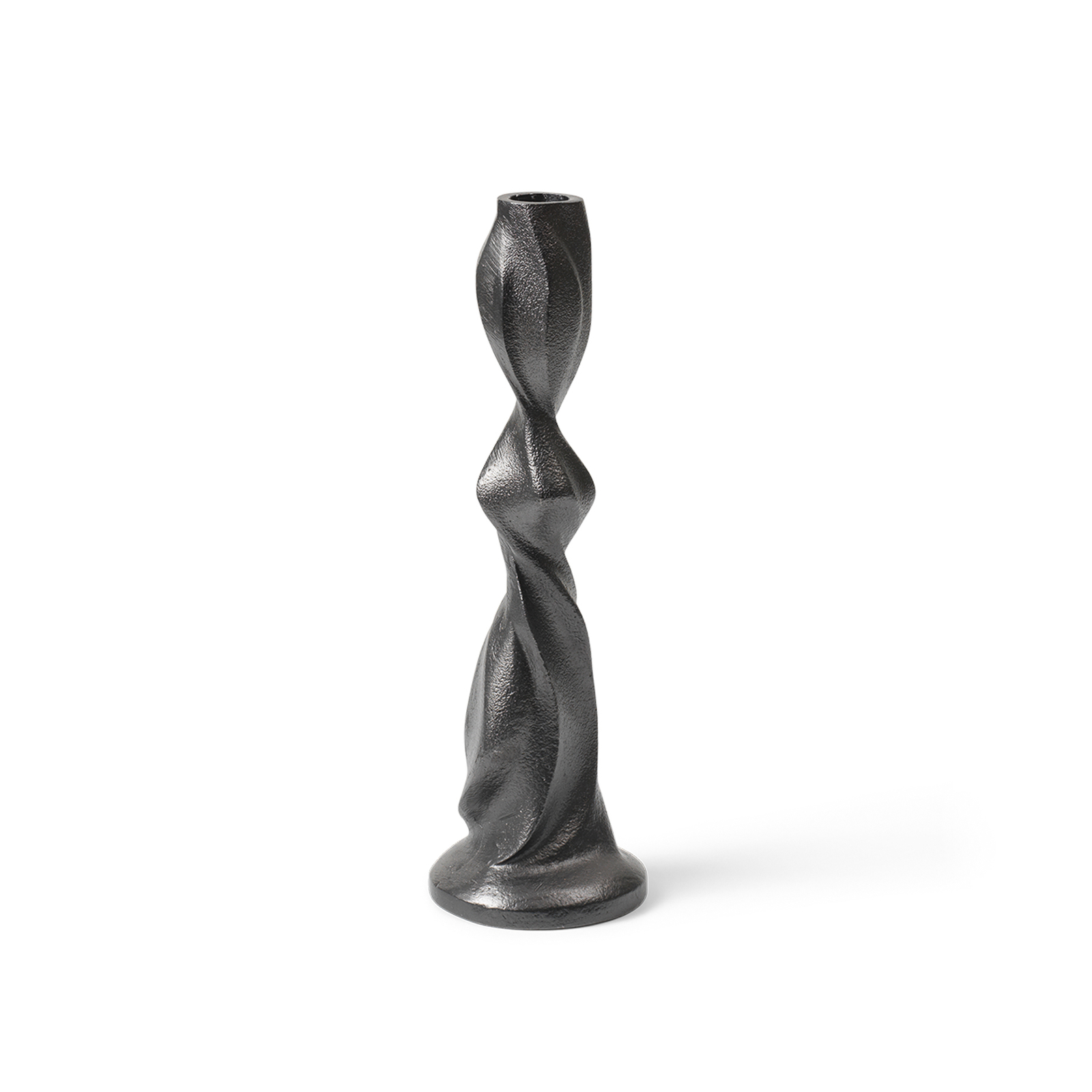 ferm LIVING Candlestick Gale, black, 25.4 cm, aluminium