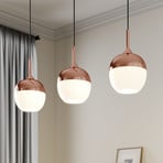 Lindby Rangina piekaramā lampa, 100 cm, vara, 3 gaismas, stikls