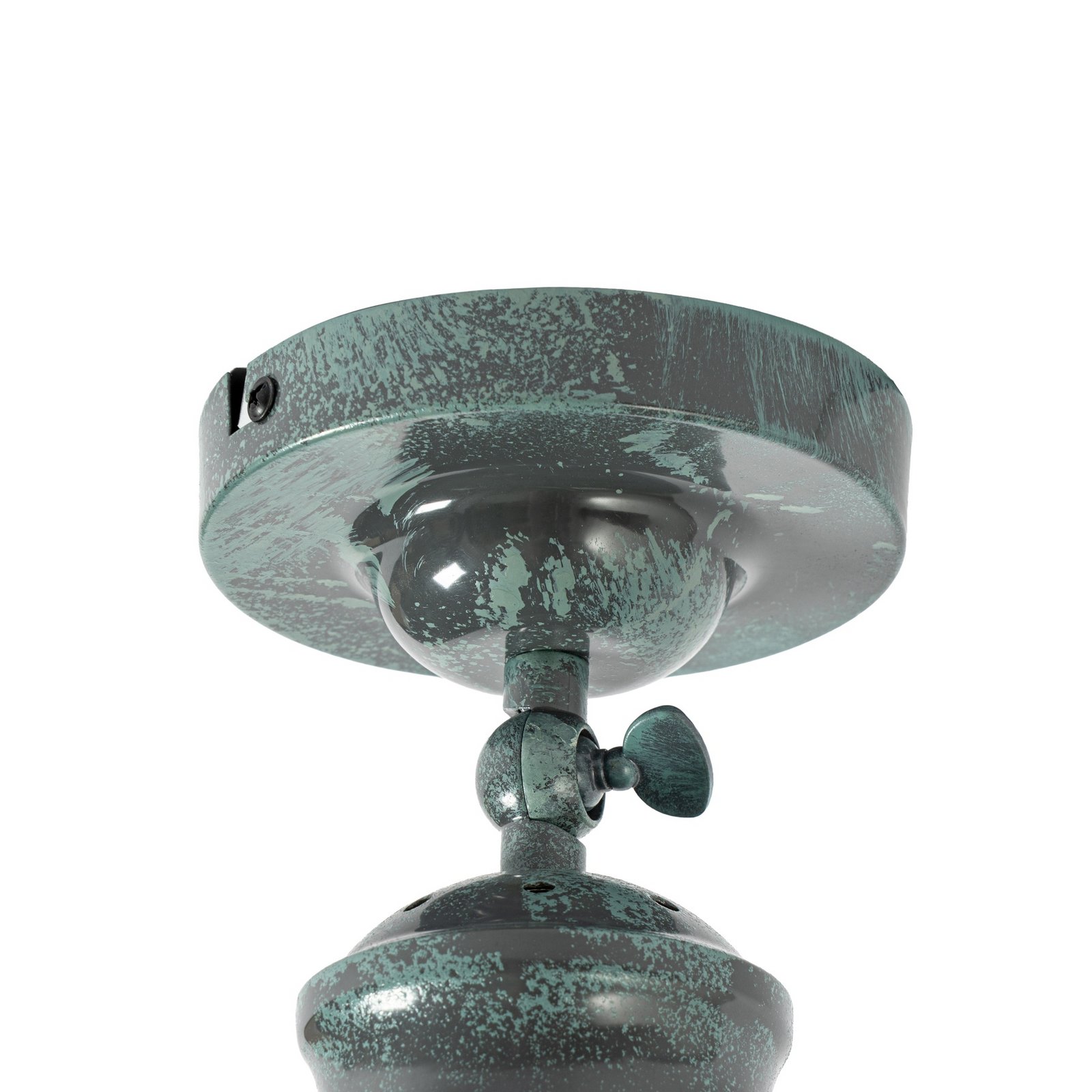 Lindby Louisanne loftlampe, grågrøn, metal, Ø 35cm