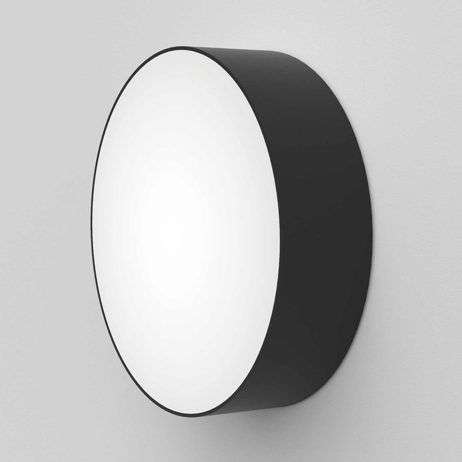 Astro Kea Round 250 LED wall light black, for Bathroom, aluminium, glass, 12.6 W, energy efficiency: A