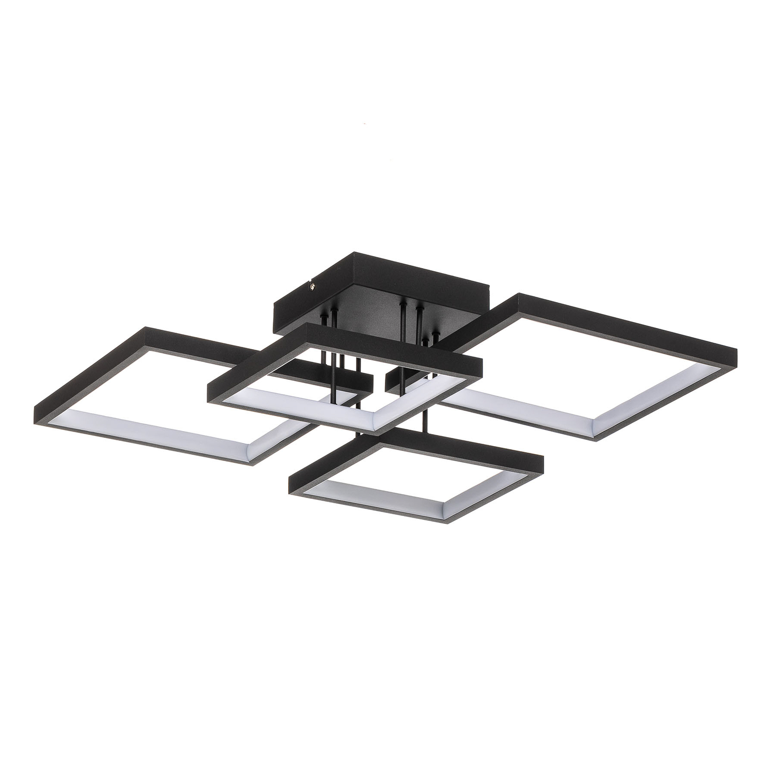 Plafonnier LED Sorrento 52x52cm, noir mat
