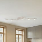 Spot LED Eldrin de Lindby, blanc, à 6 lampes, réglette lumineuse