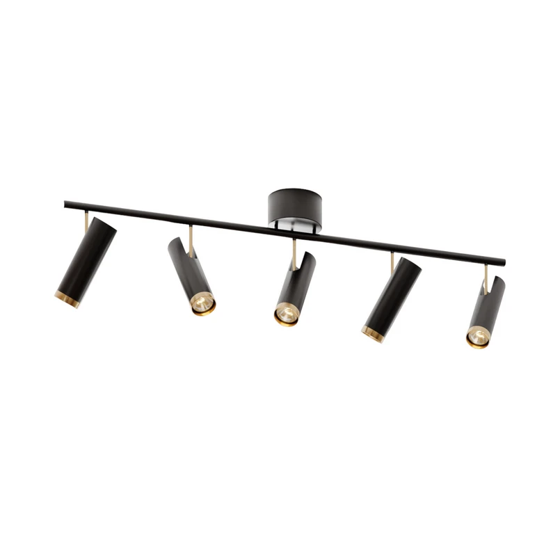 By Rydéns – Puls Bar 5 Deckenleuchte Black/Brass