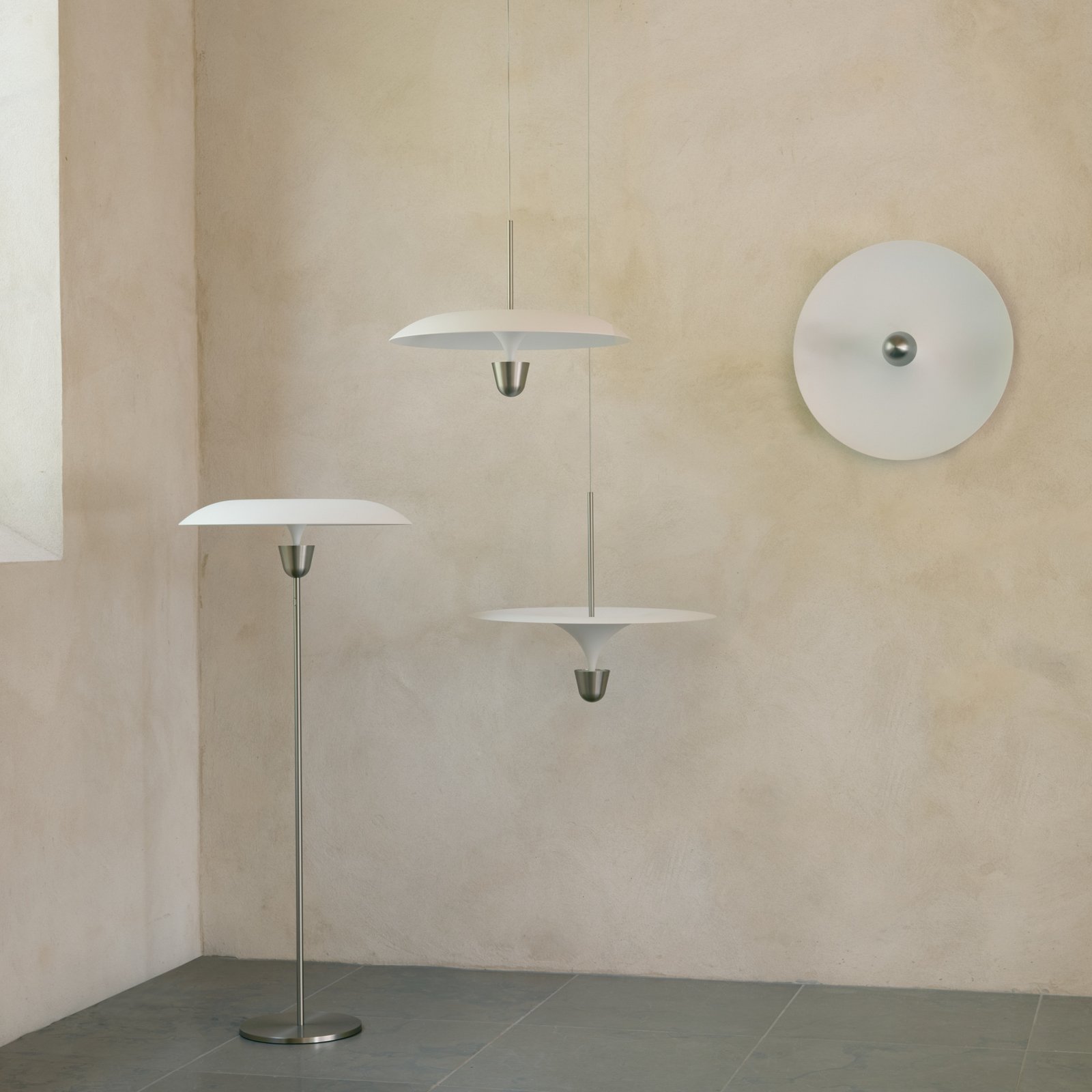 Suspension LED Kantarell, Ø 60 cm, nickel - New Works Suspension LED Kantarell, Ø 60 cm, nickel - New Works