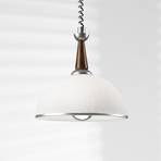 Hanglamp Ilsa, wit/zilver, Ø 30 cm, in hoogte verstelbaar