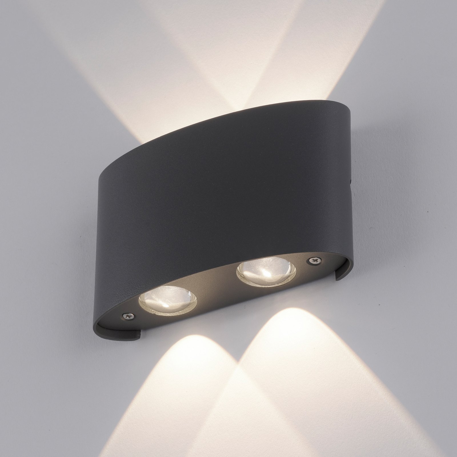LED buitenwandlamp Carlo, IP54, 4-lamps