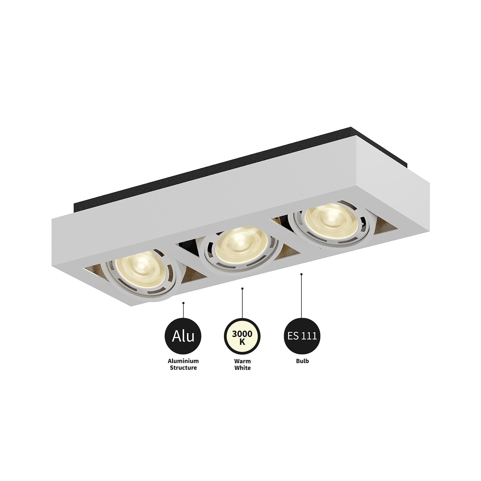 Ronka 3 Plafonnier White - Arcchio