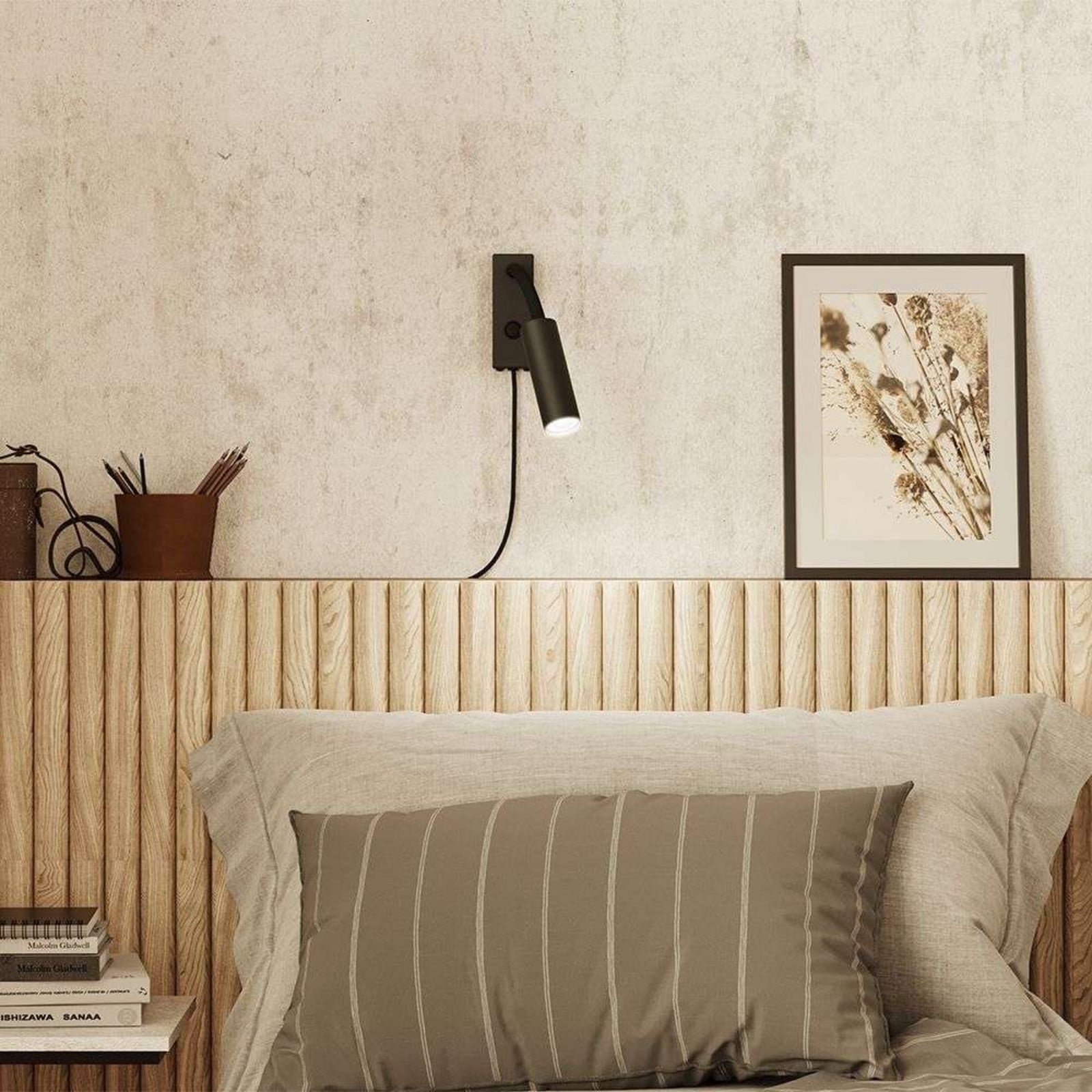 Pipeline Flex Wandleuchte Matt Black Herstal - Wohnzimmer - Metall