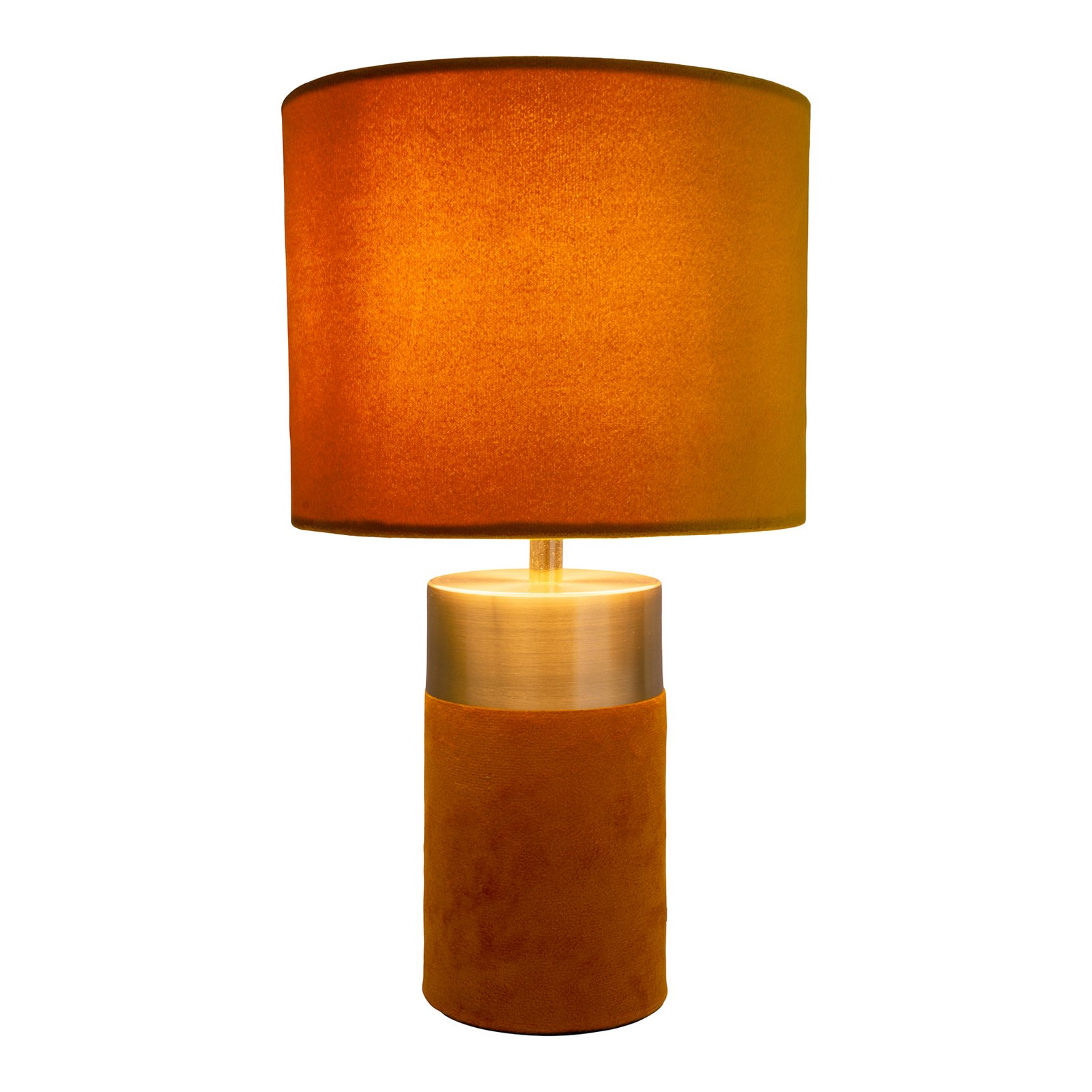 Lámpara de mesa 3189514, pantalla textil, naranja