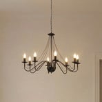 Ljuskrona Malbo, svart, metall, 8 lampor, E14