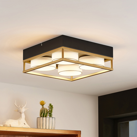 Lindby Bymera LED-Deckenleuchte eckig, vierflammig