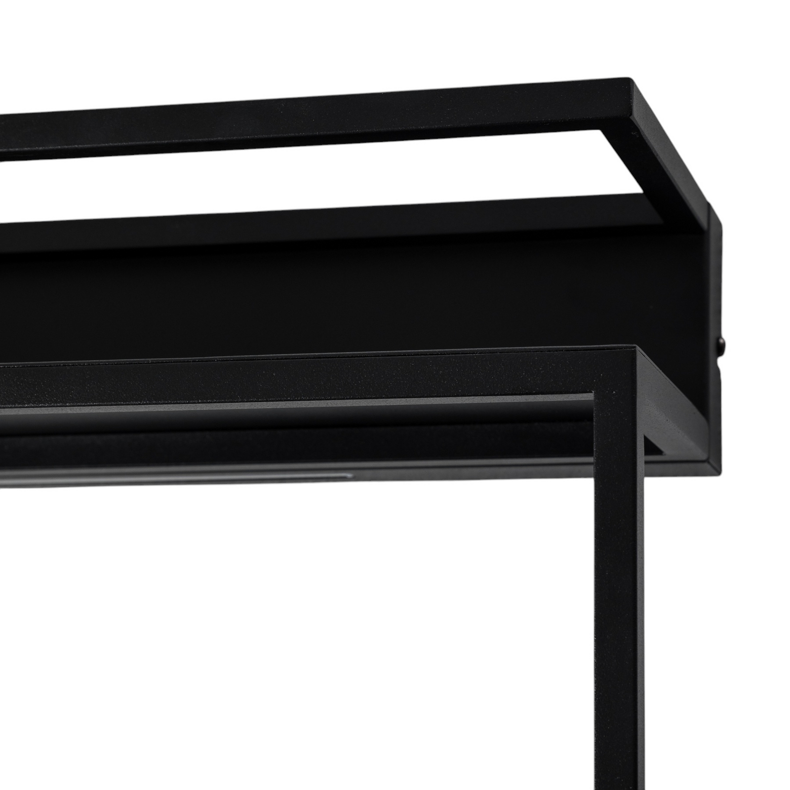 Shelf wall light, black, steel, 60 cm long, 1 x LED