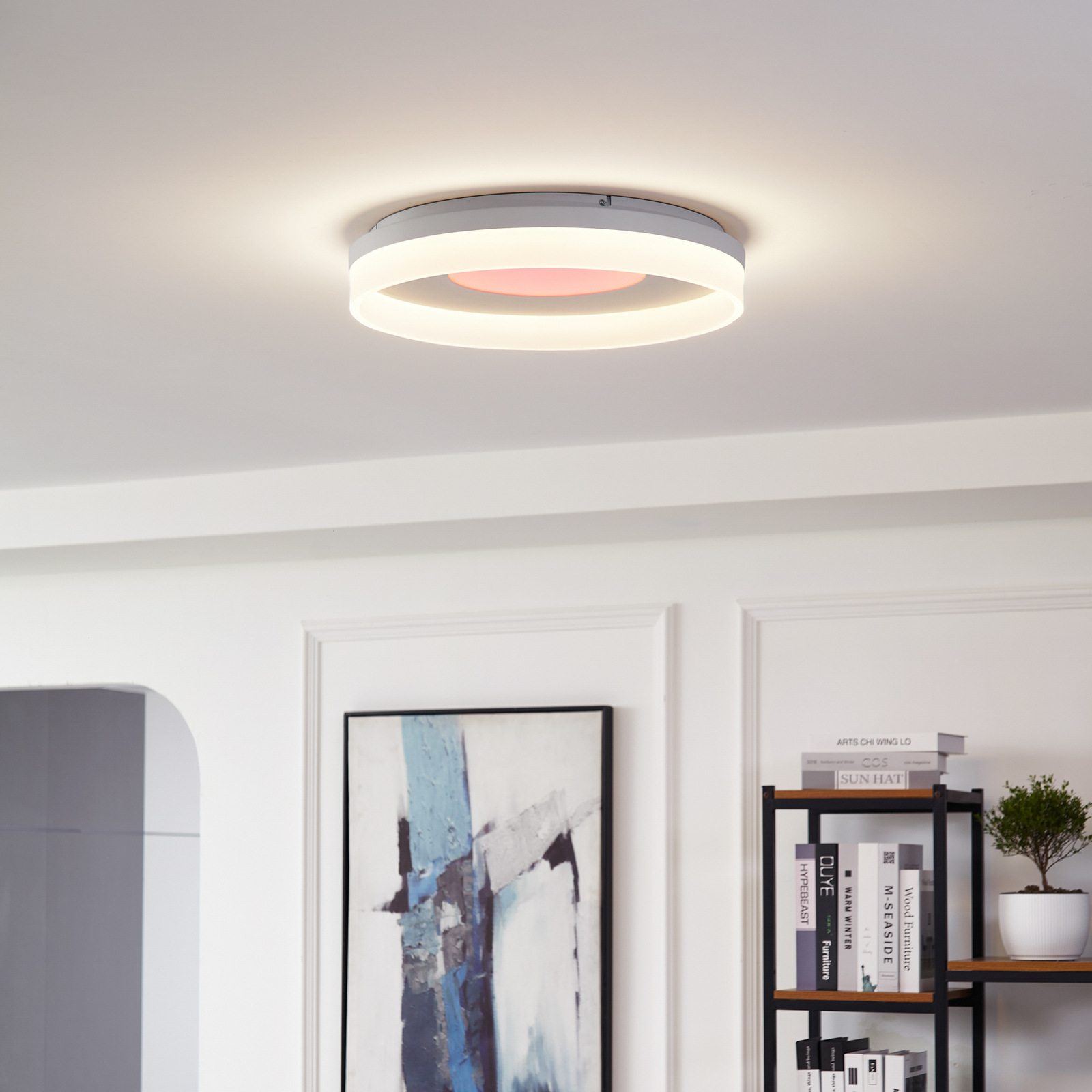 Lucande Smart LED ceiling light Squillo white Tuya RGBW CCT
