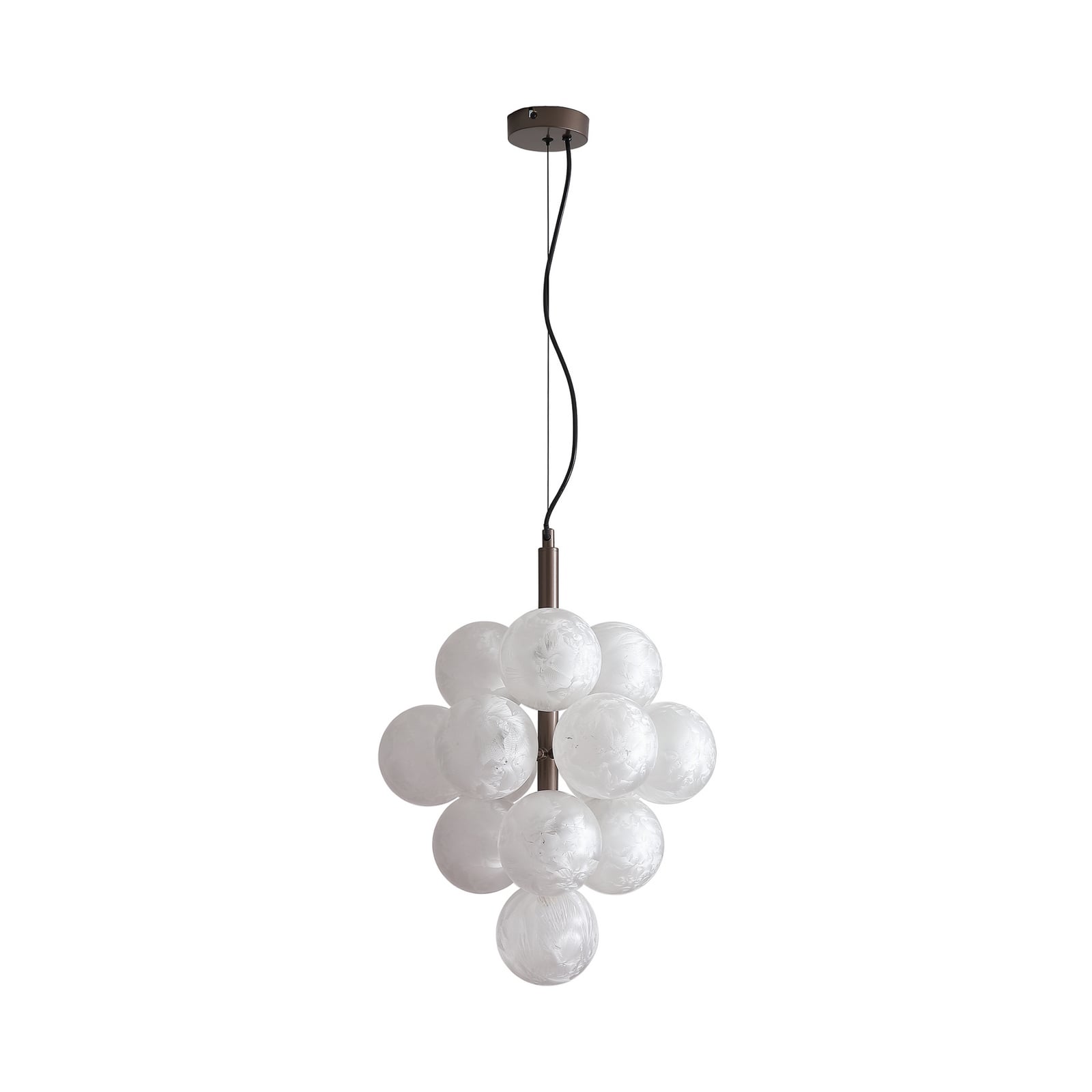 Hängeleuchte Frosty, 13-fl. rund, bronze, Glas gefrostet, G9 Hängeleuchte Frosty, 13-fl. rund, bronze, Glas gefrostet, G9