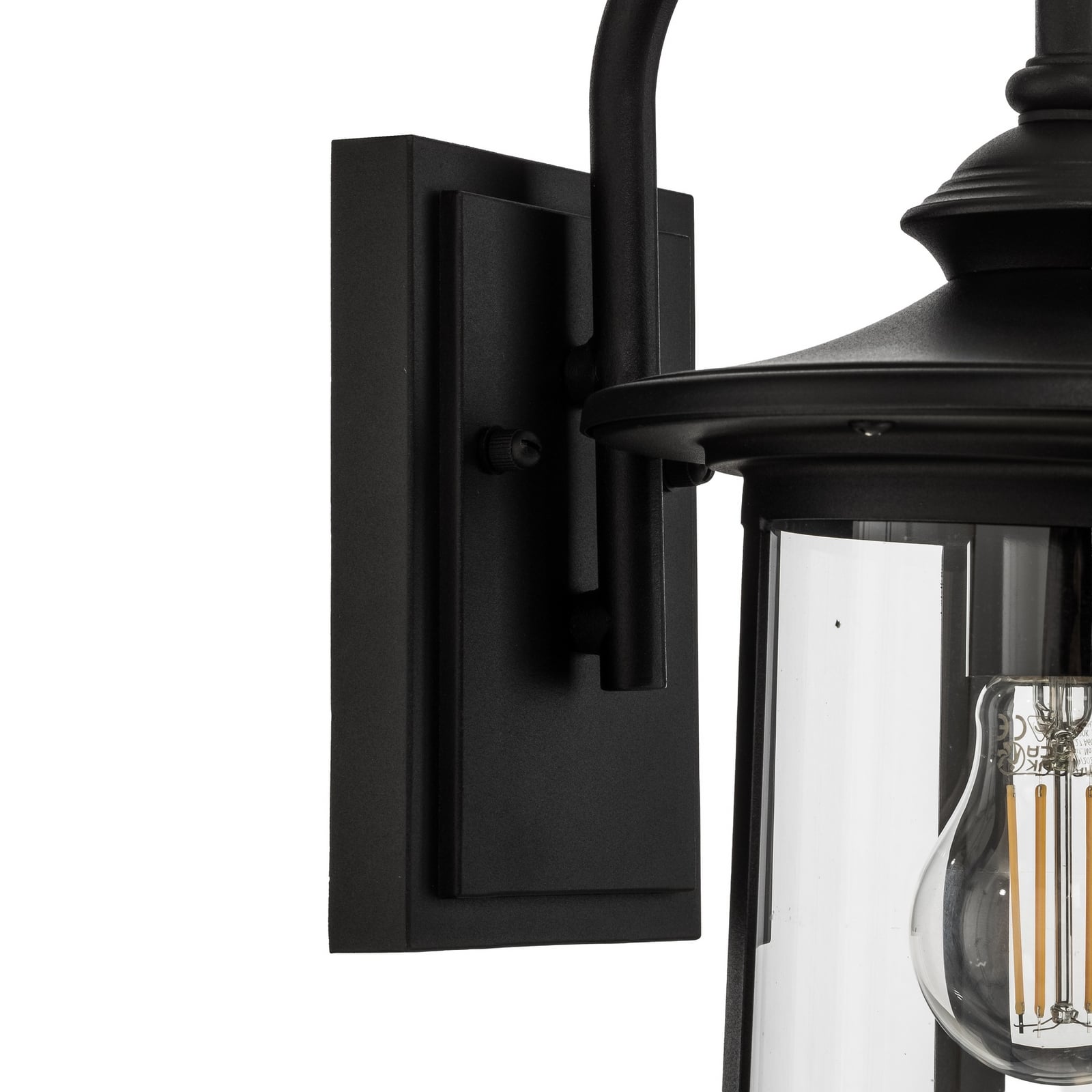 Lindby Außenwandleuchte Zayn, schwarz, Glas, Höhe 33cm, IP23