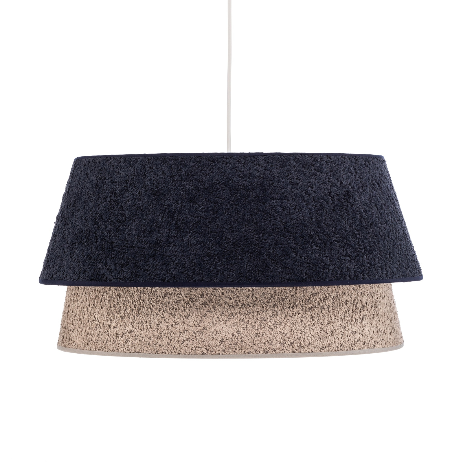 Hängeleuchte Boucle, Ø 50 cm, blau/grau