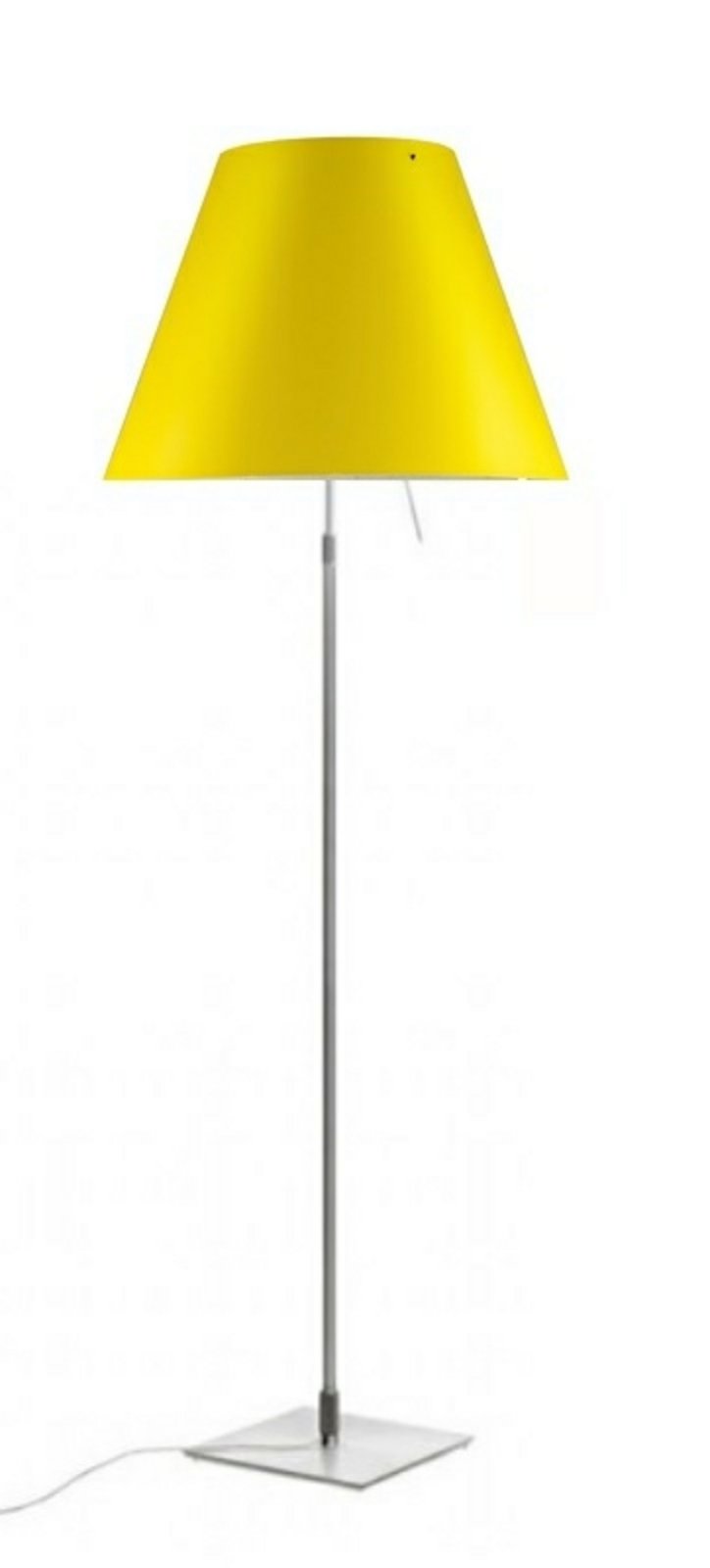 Costanza Floor Lamp with Dimmer Aluminium with Smart Yellow - Luceplan