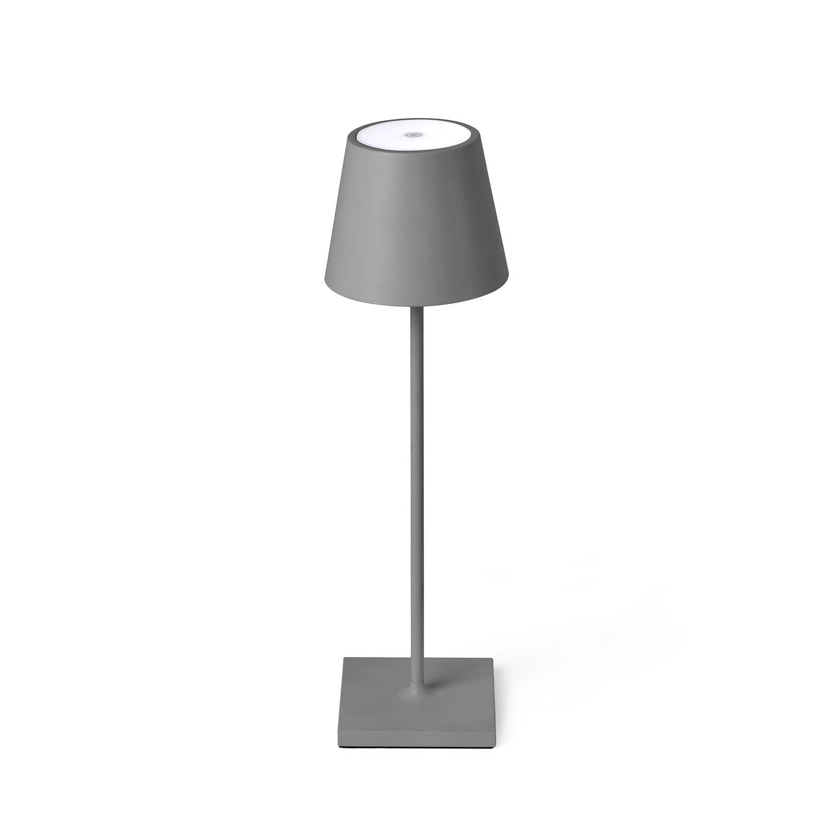 Levně LED stolní lampa Toc s USB nabíječkou, IP54, šedá