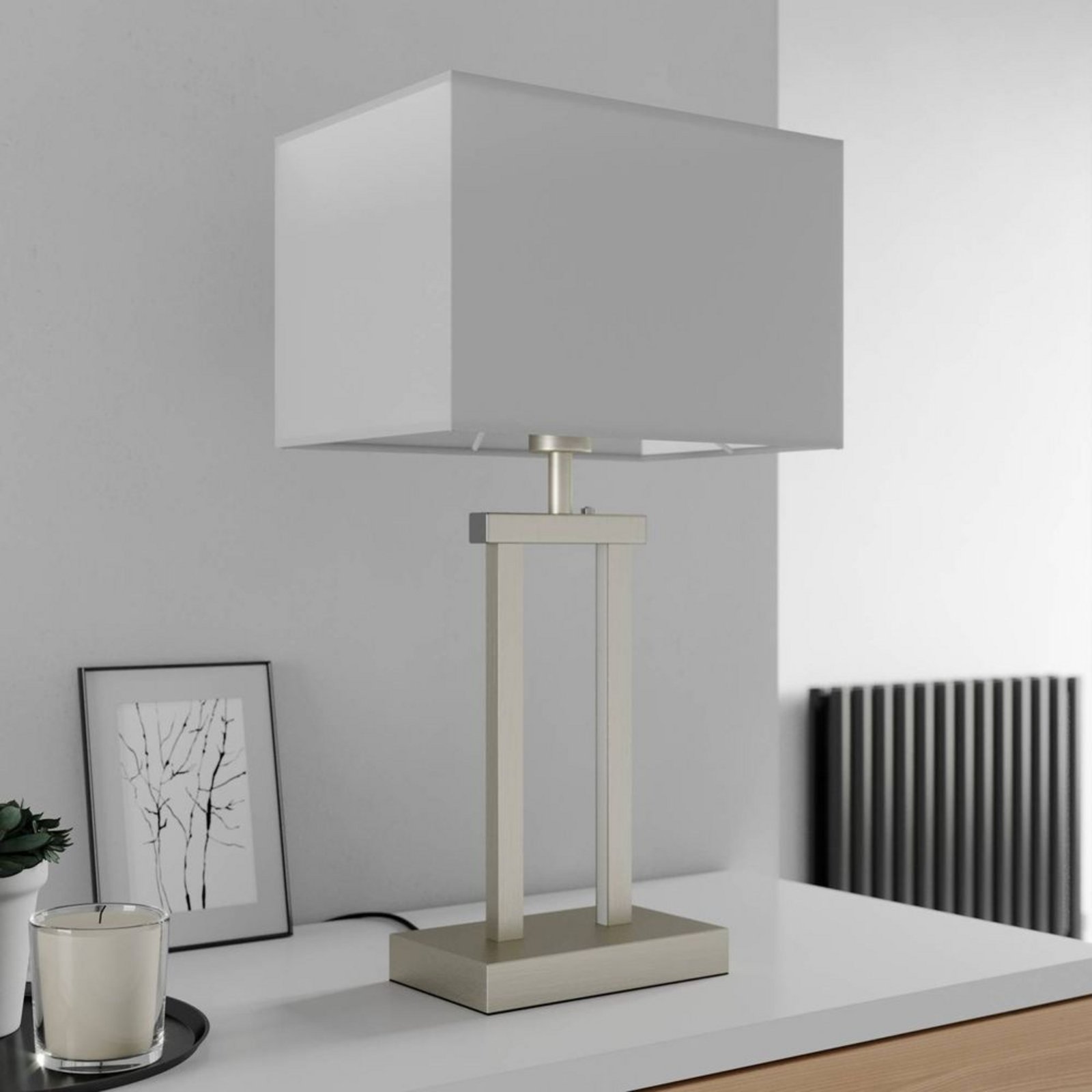 Sigurd Lampă de Masă White/Nickel - Lindby