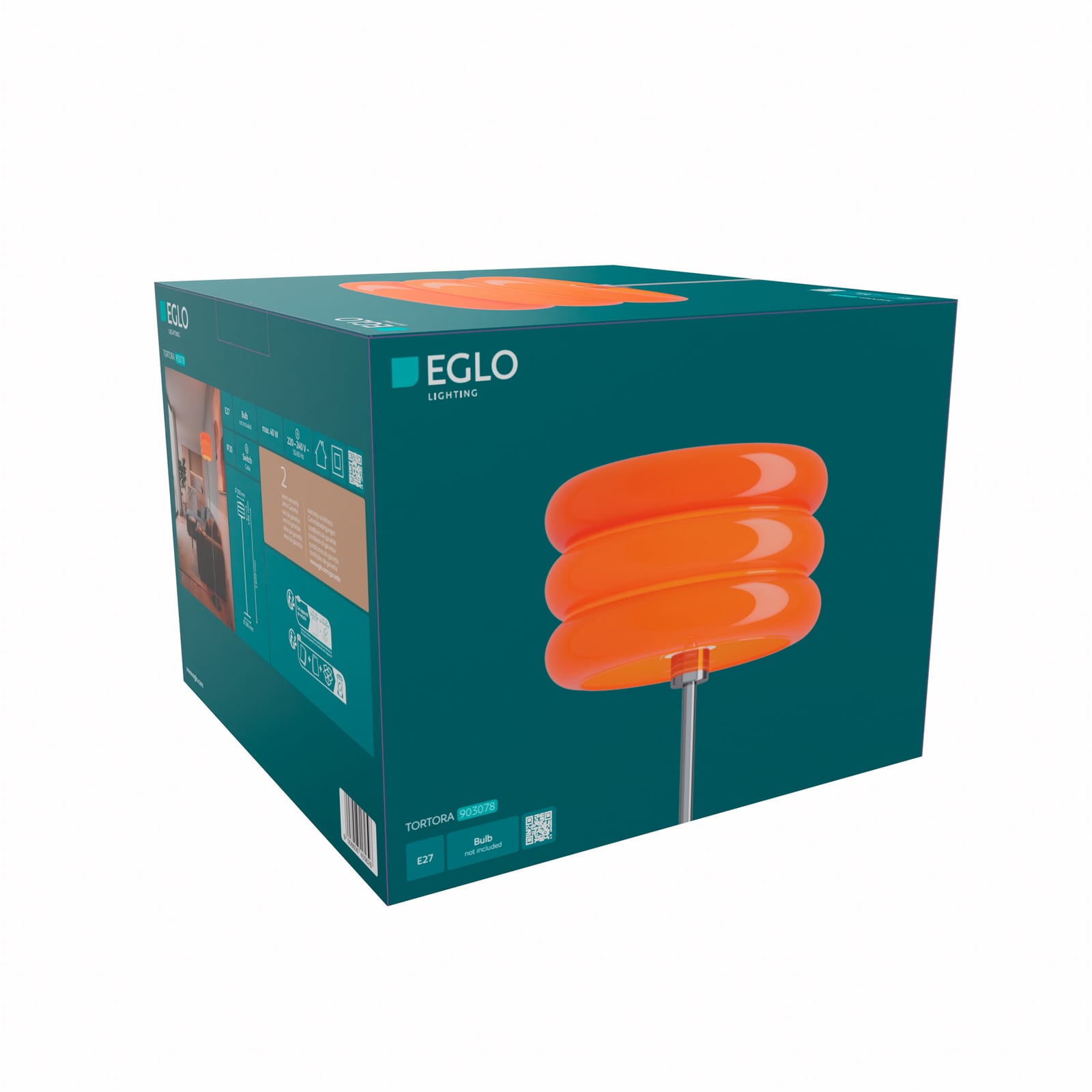 Stojacia lampa Tortora, oranžová, sklo, kov, výška 153 cm, E27 Stojacia lampa Tortora, oranžová, sklo, kov, výška 153 cm, E27