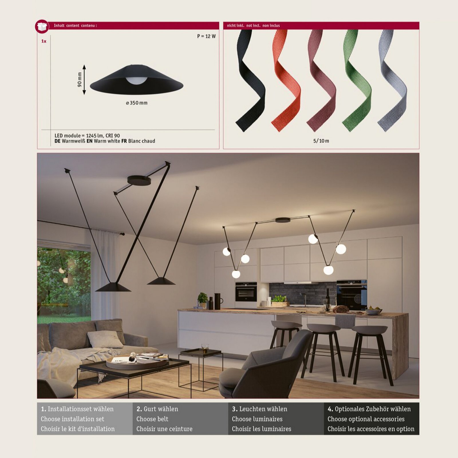 Paulmann ULine lámpara colgante LED Cone, negro, 3000 K