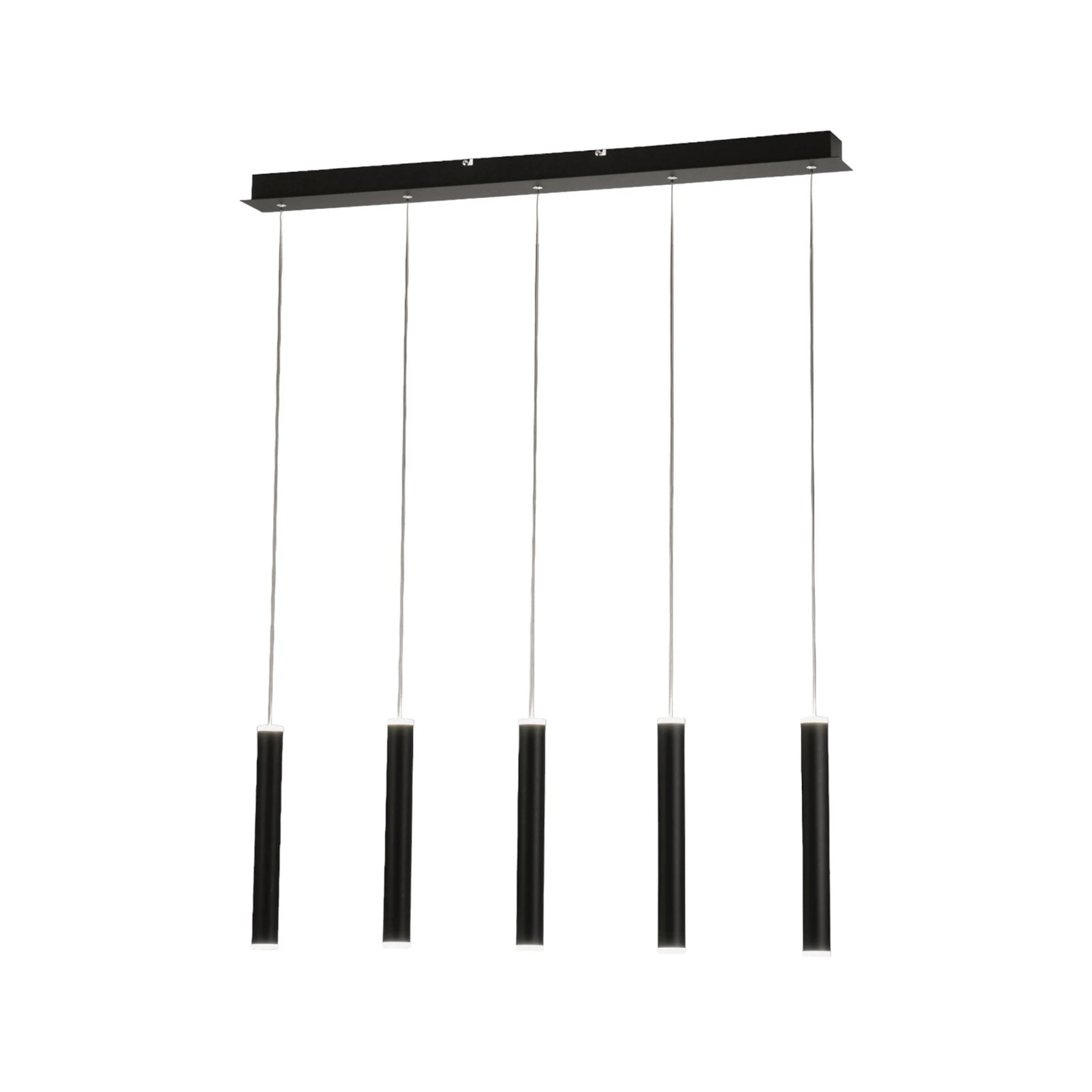 Lampa wisząca LED Prado, czarna, 5-punktowa, liniowa, ściemniana