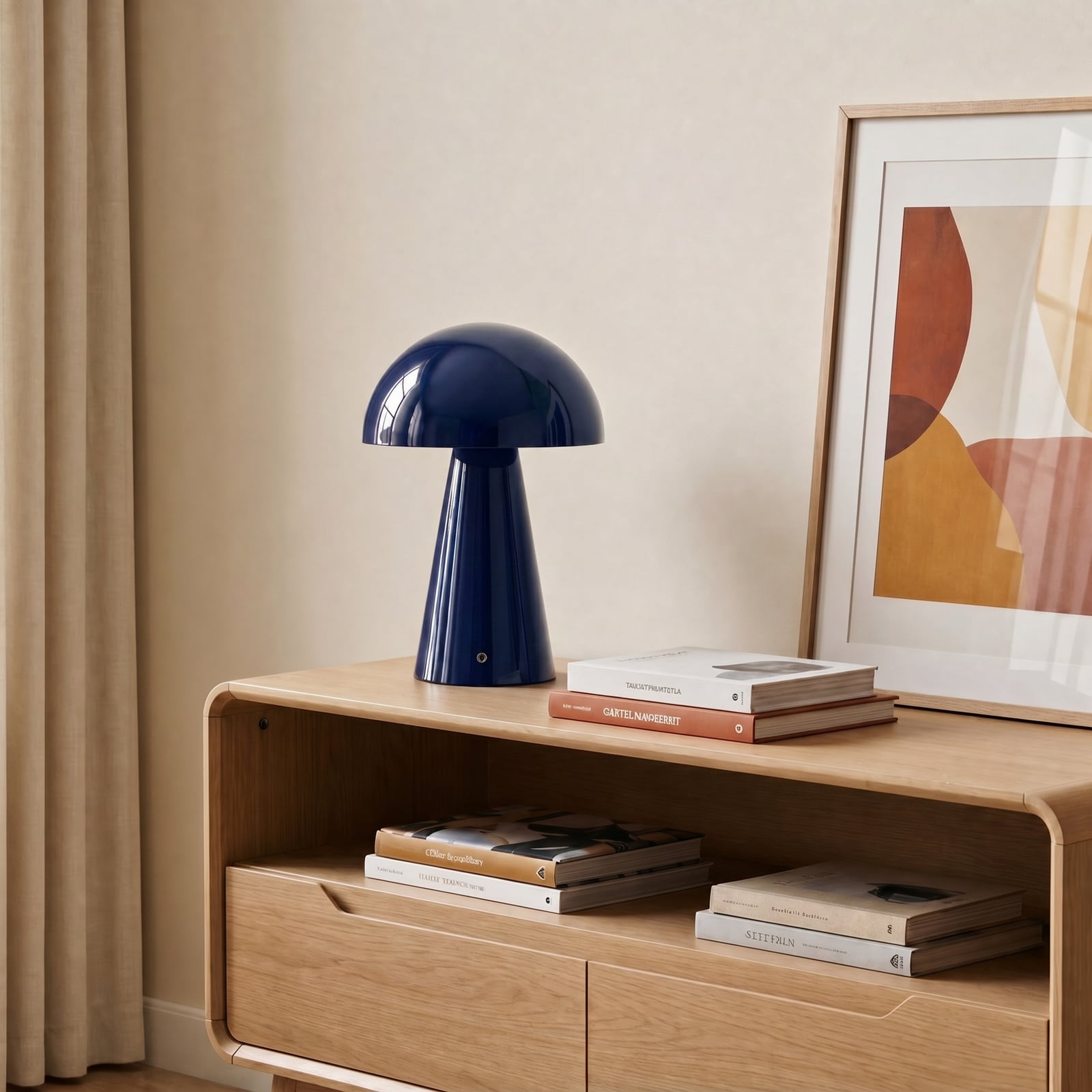 Lindby LED rechargeable table lamp Nevijo, blue, Ø20cm, USB, dimmable Lindby LED rechargeable table lamp Nevijo, blue, Ø20cm, USB, dimmable