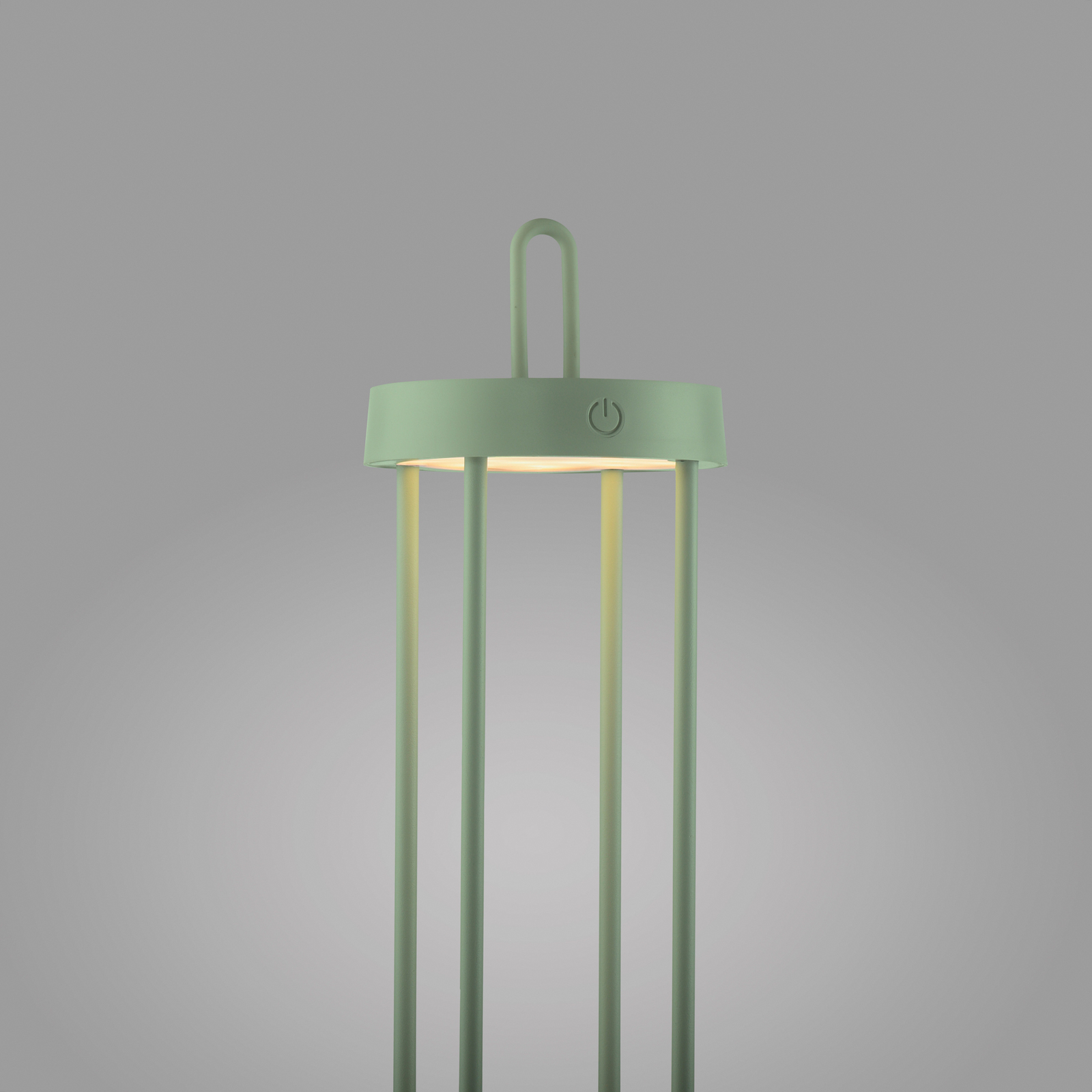 JUST LIGHT. Candeeiro de mesa recarregável Anselm LED, verde, 50 cm, ferro