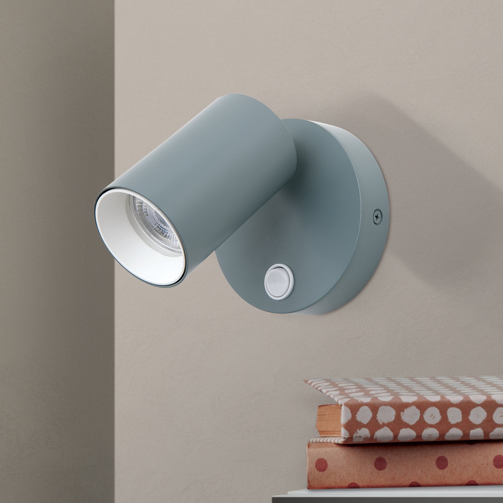 Penn wall spotlight, light green, Ø 10.5 cm, steel/aluminium