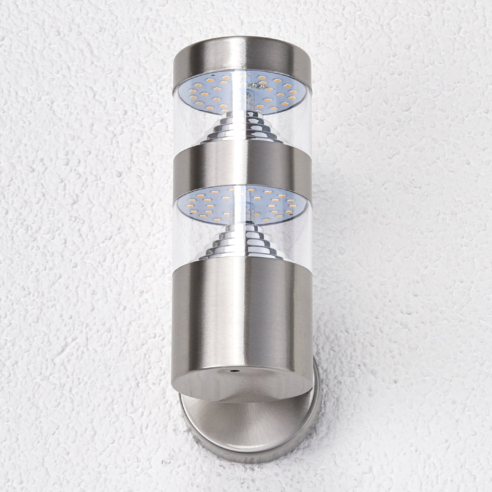LED-Edelstahl-Außenwandleuchte Lanea gerade