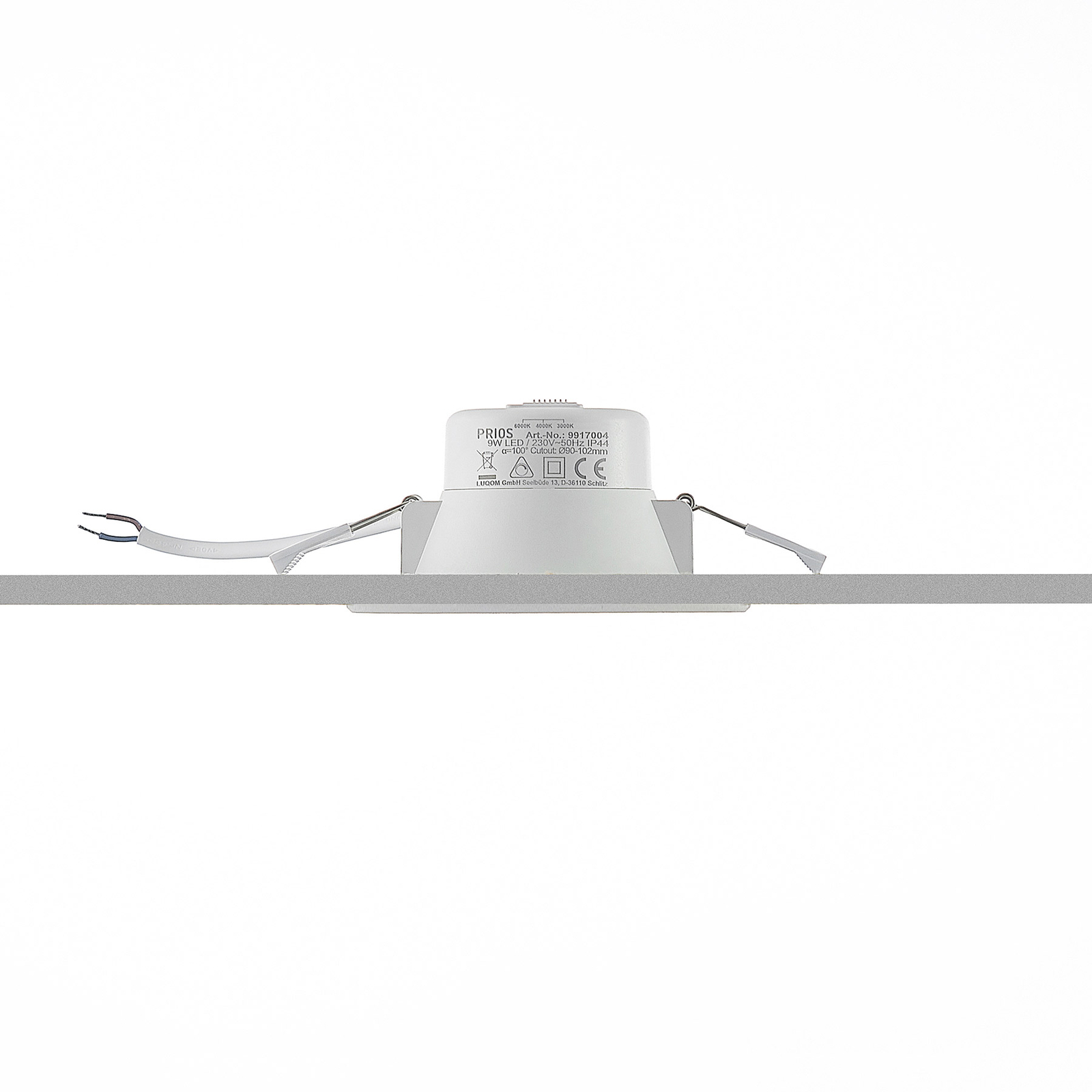 Prios Rida LED innfelte spotlights, CCT, 11,5 cm, 9 W